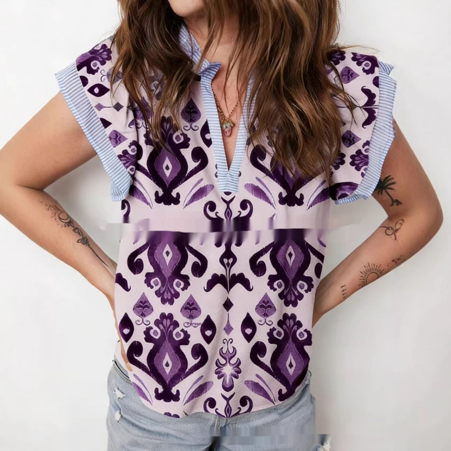 Chemise Motifs Ethniques Rétro