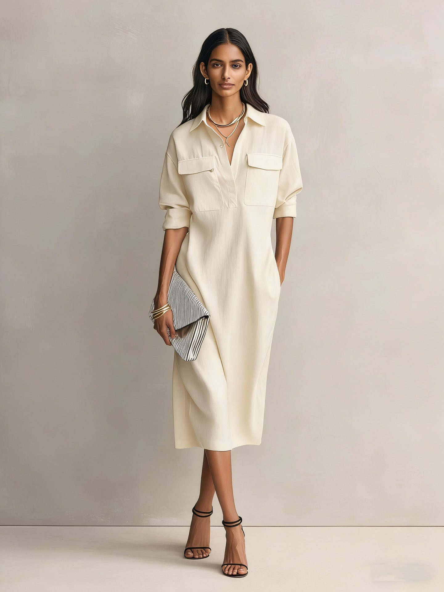 Robe Chemise Élégante Cintrée