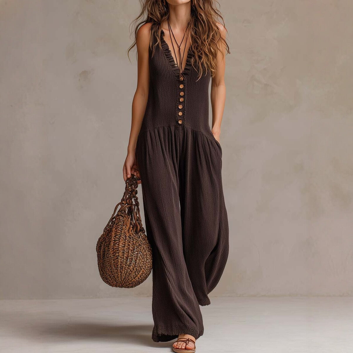 Combinaison Col V Jambes Larges