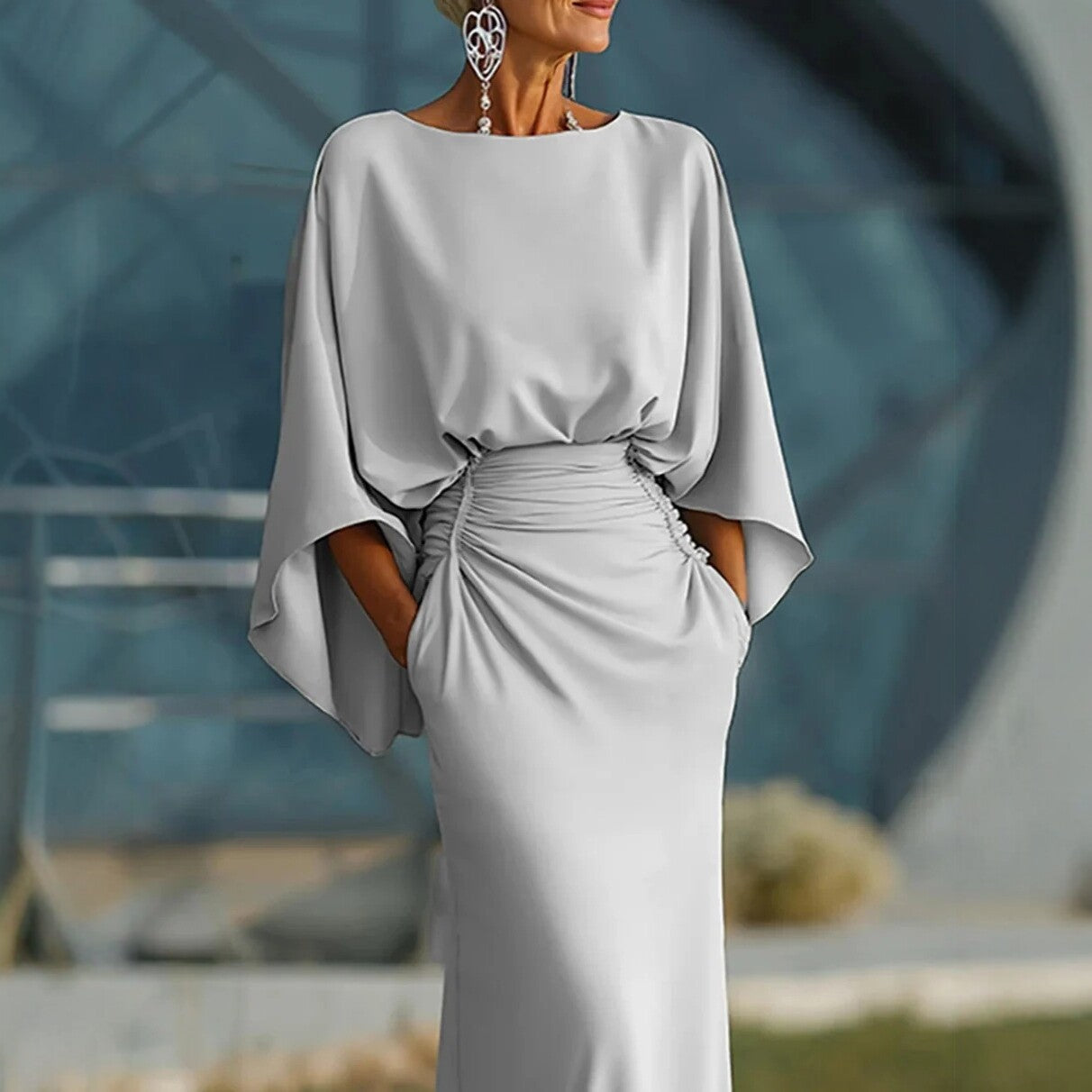 Robe Longue Élégante Drapée