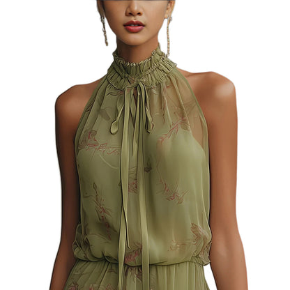 Robe Fluide Col Montant