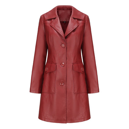 Trench Long Cuir Élégant