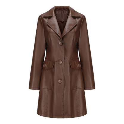 Trench Long Cuir Élégant