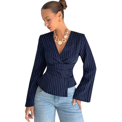 Blouse Rayée Taille Structurée