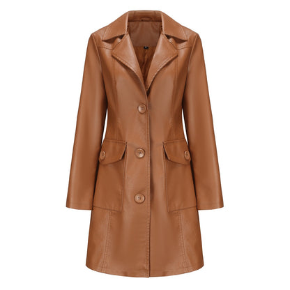 Trench Long Cuir Élégant