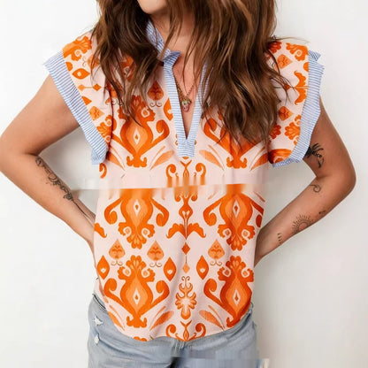 Chemise Motifs Ethniques Rétro
