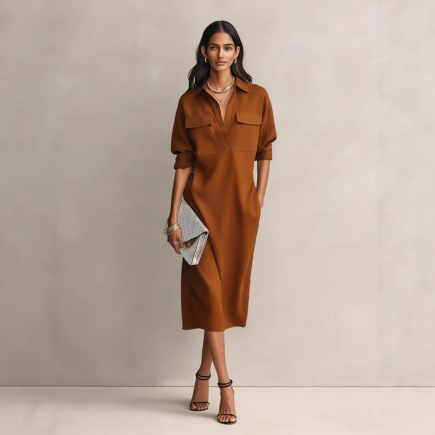 Robe Chemise Élégante Cintrée