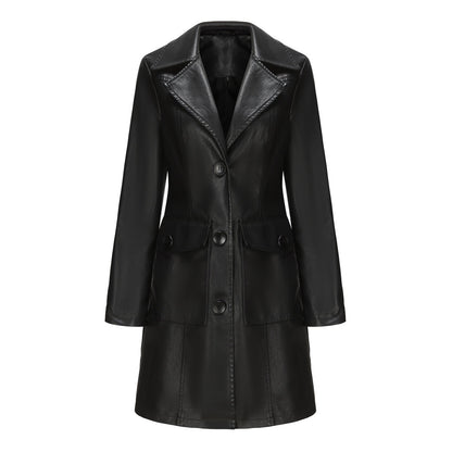 Trench Long Cuir Élégant