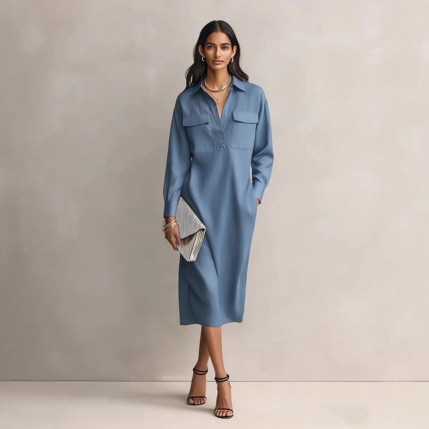 Robe Chemise Élégante Cintrée