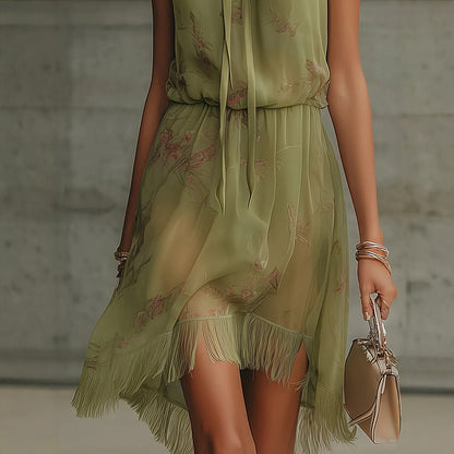 Robe Fluide Col Montant