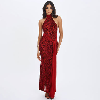 Robe Fluide Fendue Dos-Nu