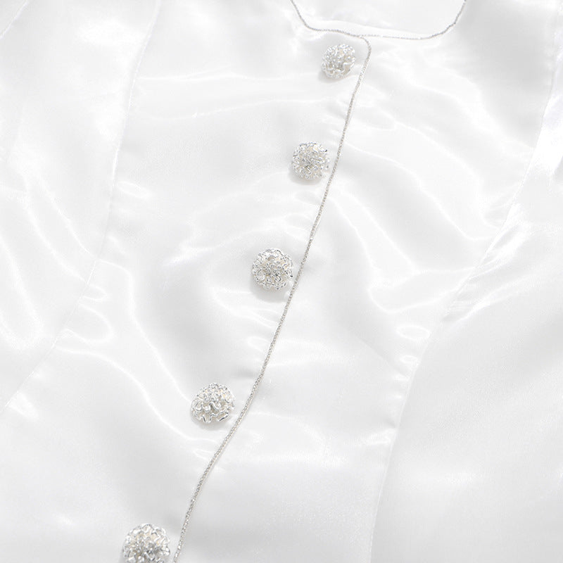 Chemise Col Rond Manches Ballon