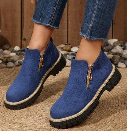Bottines Suédine à Fermeture Zippée