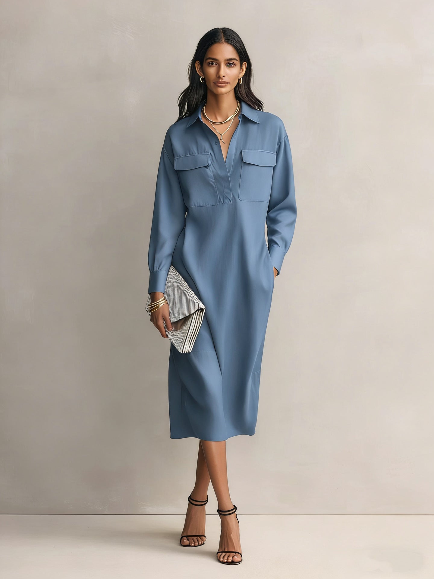 Robe Chemise Élégante Cintrée