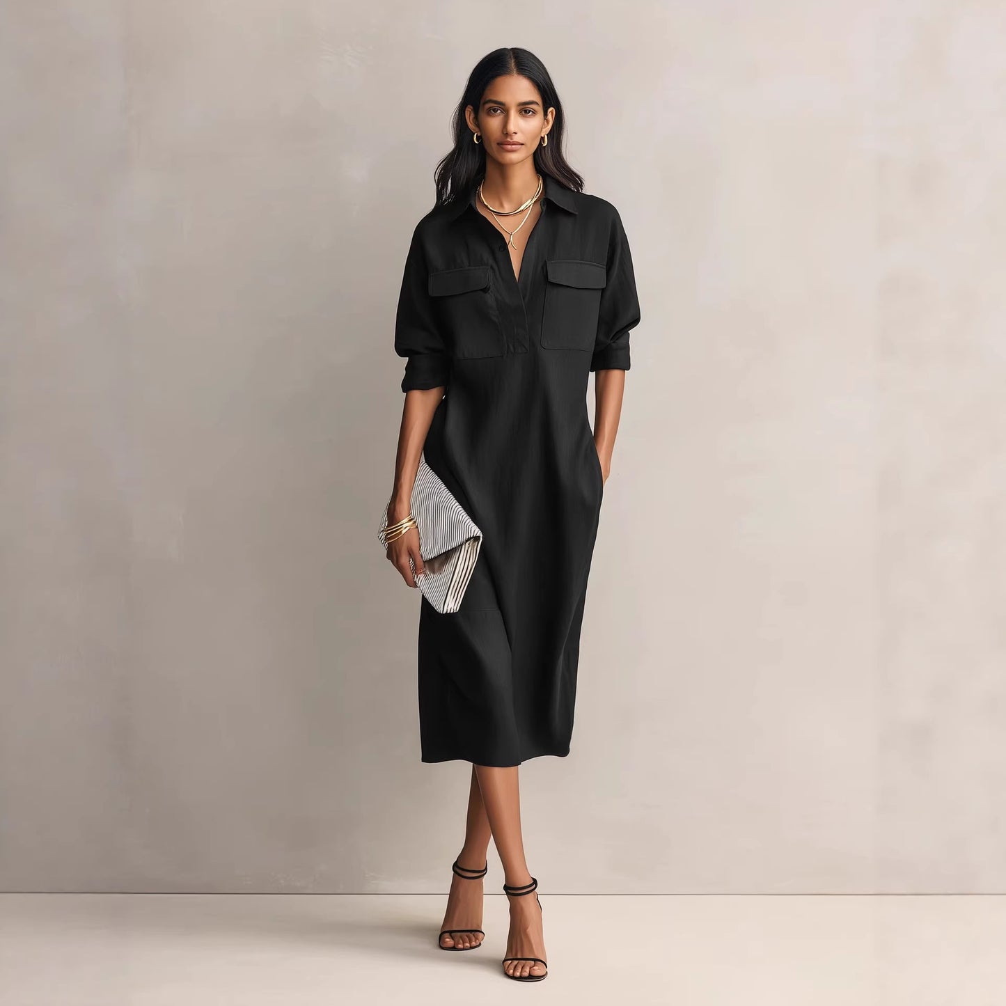 Robe Chemise Élégante Cintrée