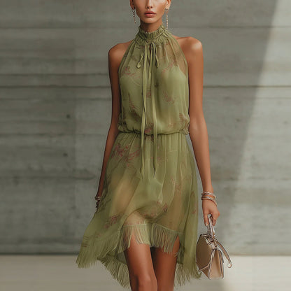 Robe Fluide Col Montant