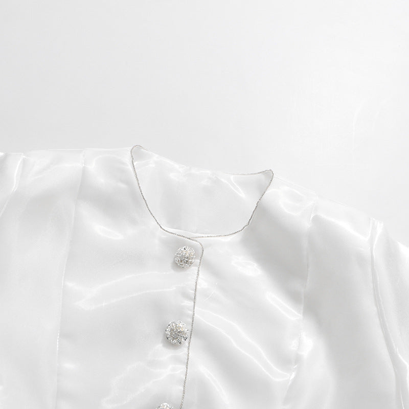 Chemise Col Rond Manches Ballon