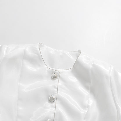 Chemise Col Rond Manches Ballon