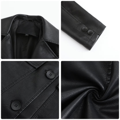 Trench Long Cuir Élégant