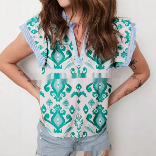 Chemise Motifs Ethniques Rétro