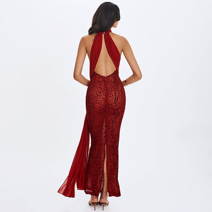 Robe Fluide Fendue Dos-Nu