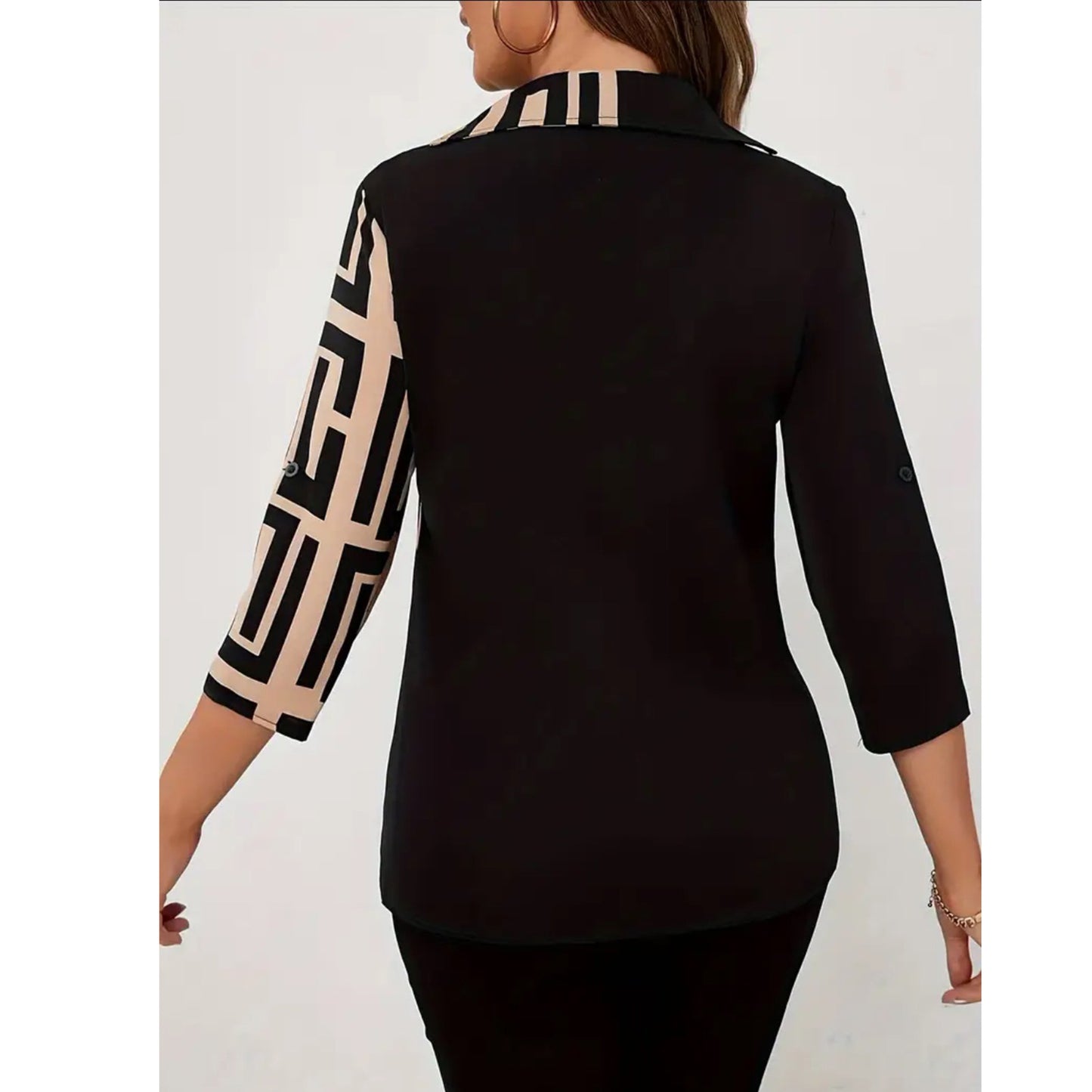 Chemise Col V Patchwork