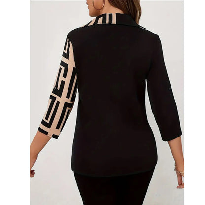 Chemise Col V Patchwork
