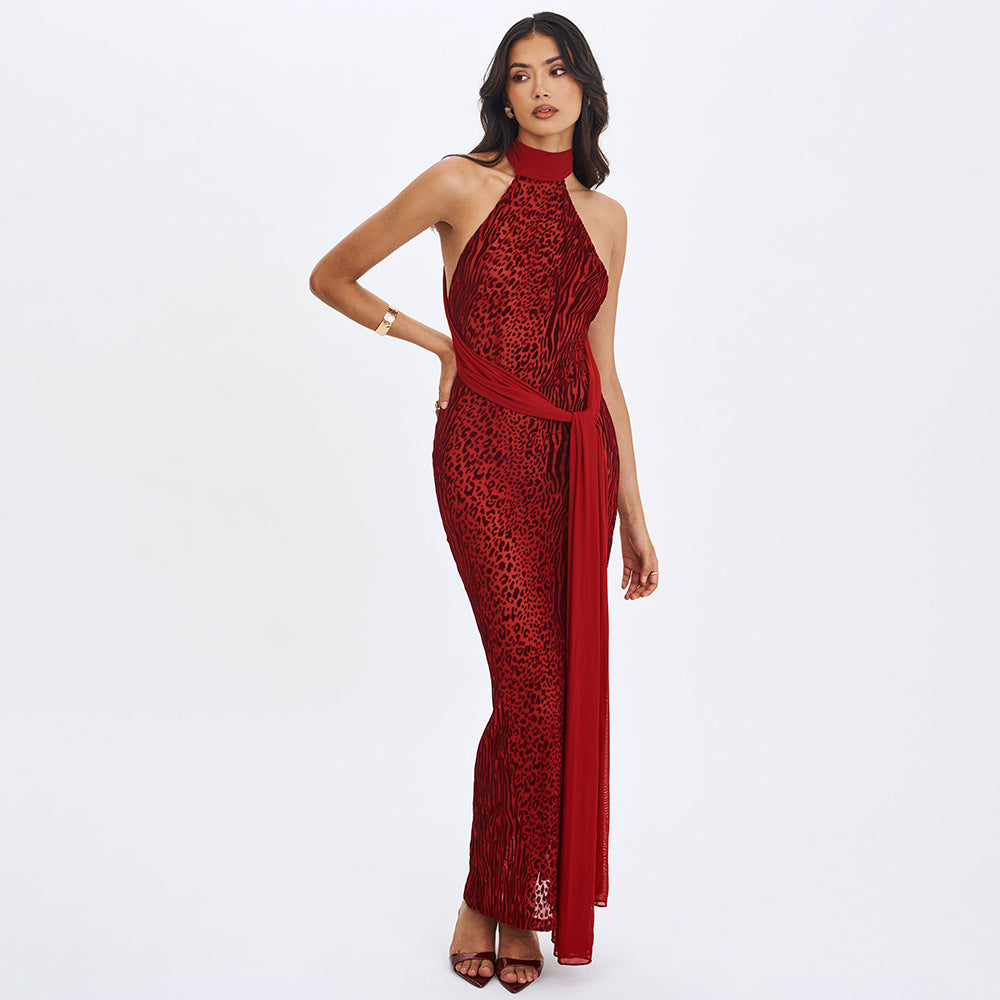 Robe Fluide Fendue Dos-Nu