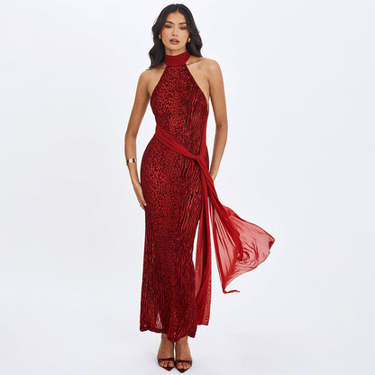 Robe Fluide Fendue Dos-Nu