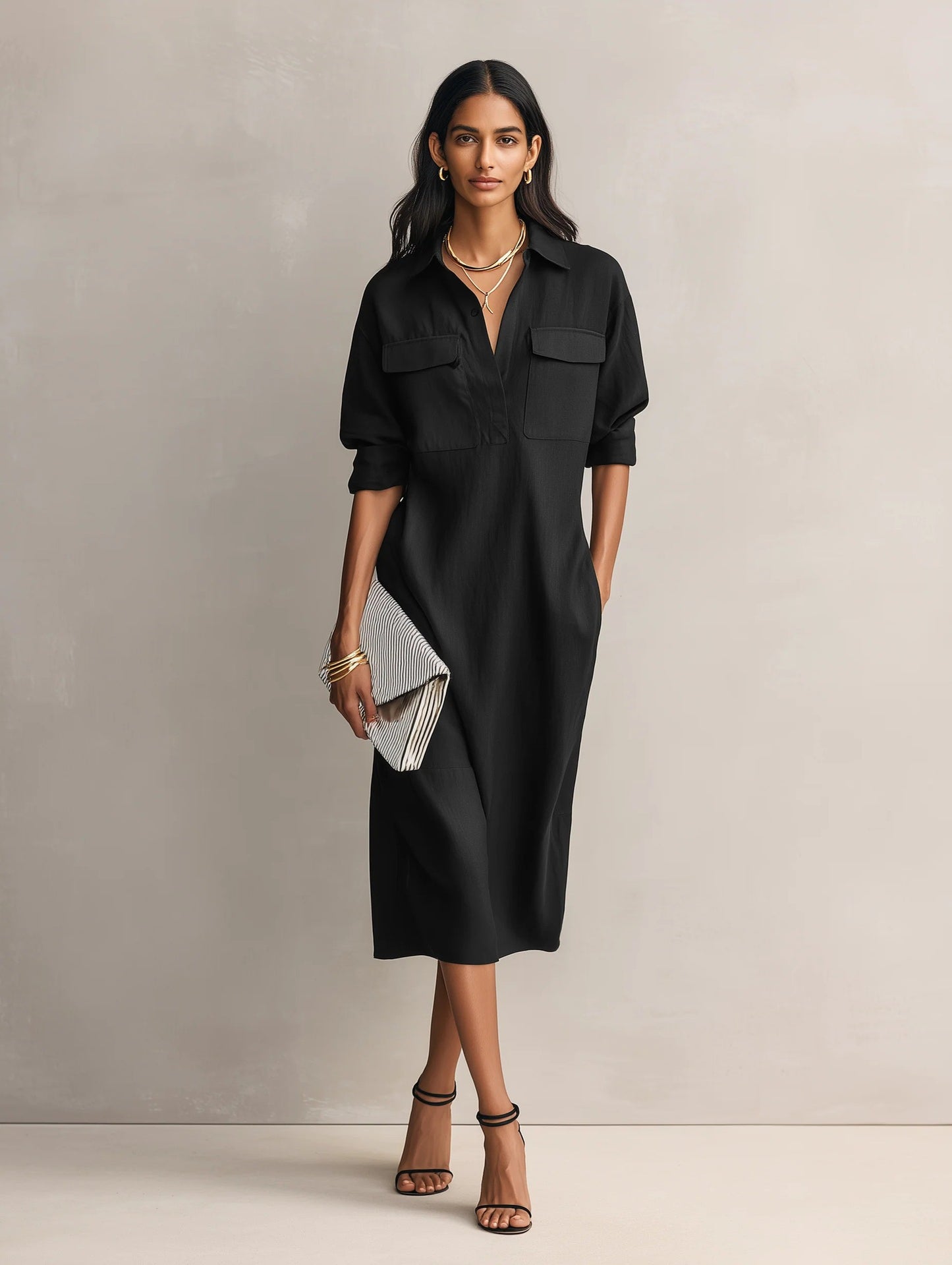 Robe Chemise Élégante Cintrée