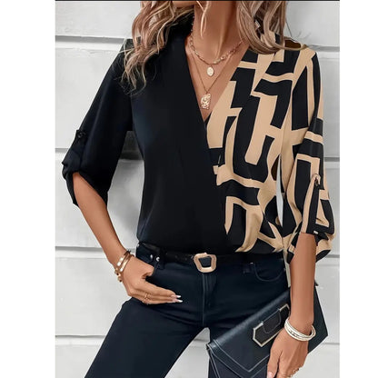 Chemise Col V Patchwork