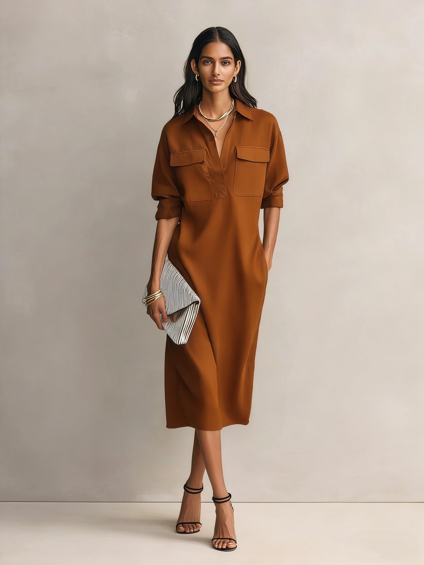 Robe Chemise Élégante Cintrée