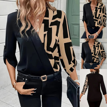 Chemise Col V Patchwork